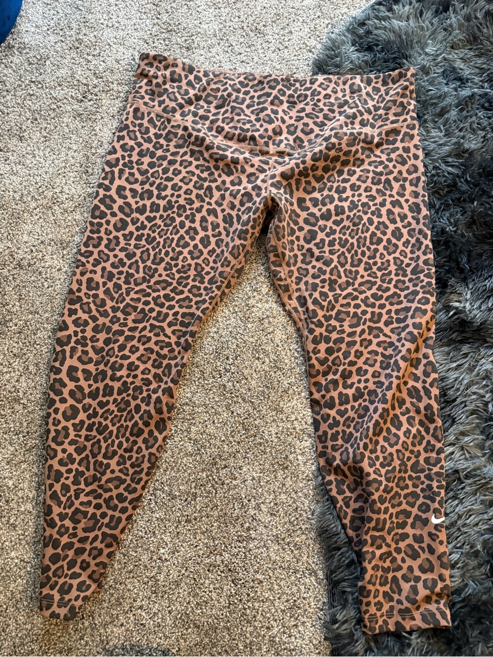 Nike Brown Leopard Print Active Leggings 2xl